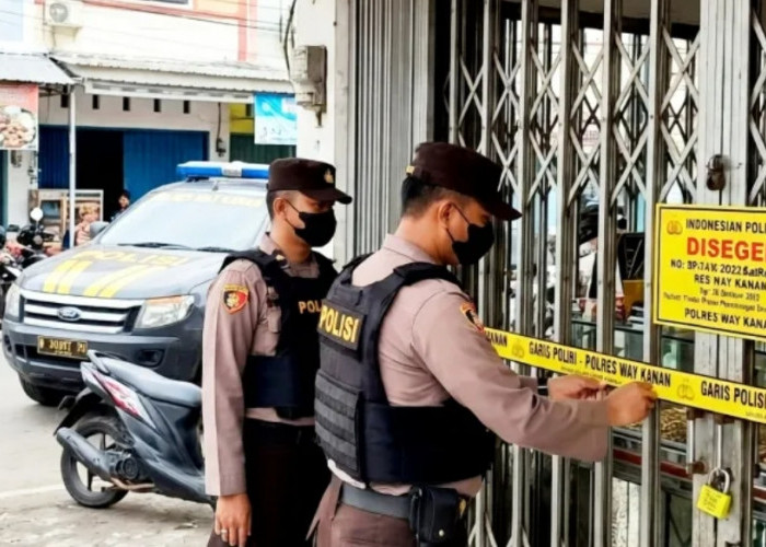 Polda Lampung Segel Toko Emas Diduga Penadah Tambang Ilegal Way Kanan