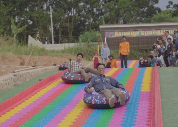 Tempat Wisata Populer di lampung yang Sempat viral, Rainbow Slide Memiliki Panjang 60 meter Tiket Mulai 10
