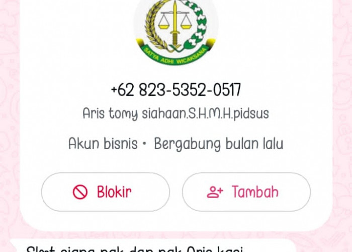 Catut Nama Kasi Pidsus, Kejari Tanggamus Minta Warga Abaikan Nomor WhatsApp Palsu
