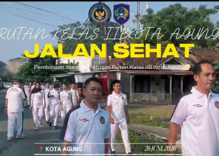Perkuat Kebugaran Pegawai, Rutan Kotaagung Gelar Jalan Sehat dan Senam Bersama