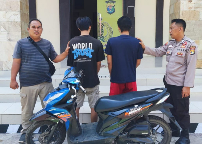 Gelapkan Motor, Tukang Ojek dan Penadah Asal Baros Kota Agung Diamankan Polisi