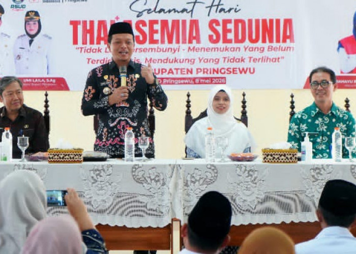 Hari Thalasemia Sedunia 2026, Bupati Pringsewu Serahkan Santunan untuk Para Penyintas