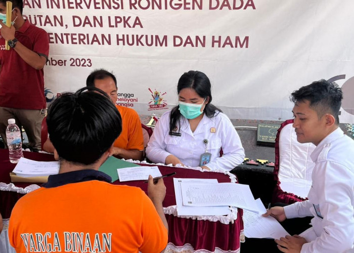 Deteksi Dini TB Paru, Lapas Kota Agung Lakukan Skrining Kepada Ratusan Warga Binaan