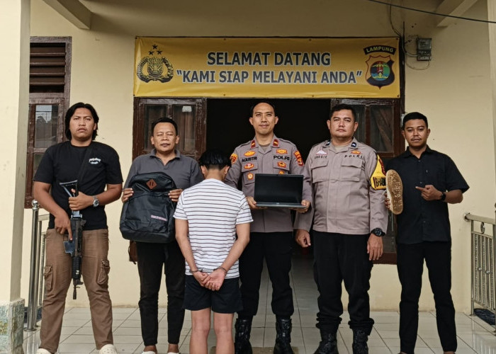 Sikat Laptop di Mess Karyawan PT Barry Callebaut, Pria Asal Lamtim Ditangkap Polsek Pugung 