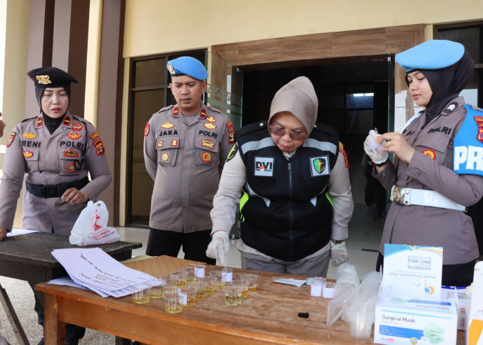 Tes Urine Mendadak, Puluhan Personel Polres Pringsewu Dinyatakan Negatif Narkoba