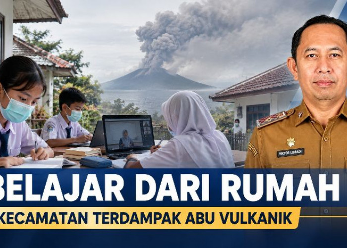 Debu Vulkanik Anak Krakatau, Sekolah di 7 Kecamatan Tanggamus Terapkan Belajar dari Rumah