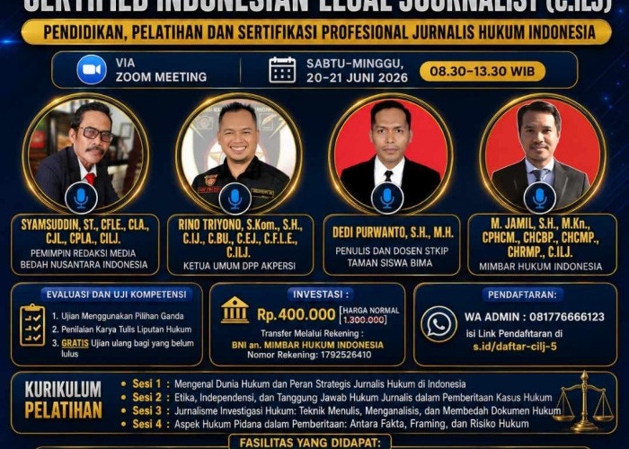 MHI Gelar Pelatihan Hari Kedua Sertifikasi C.ILJ Batch 5, Bahas Jurnalisme Investigasi Hukum dan Risiko Pidana