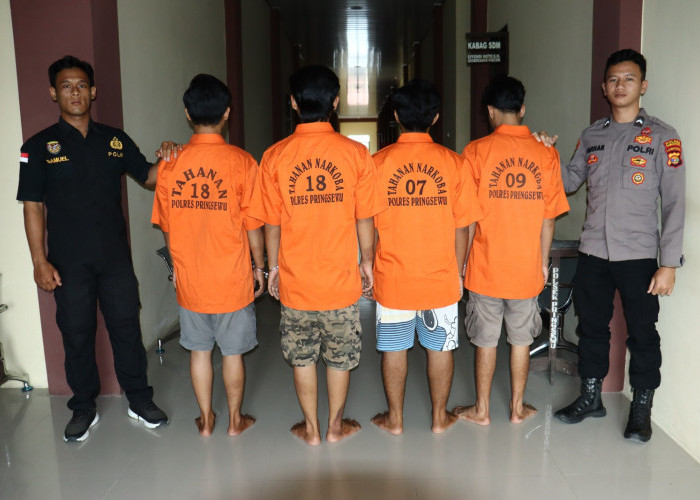 Polisi Amankan Empat Pemuda di Pringsewu Yang Terlibat Narkotika