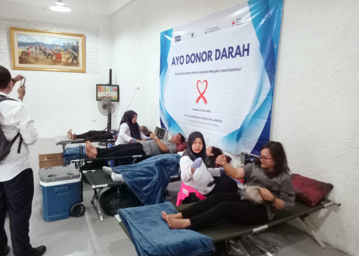 Forum CSR Lampung dan PT Etos Indonusa Gelar Donor Darah Inklusif, Himpun 55 Kantong Darah