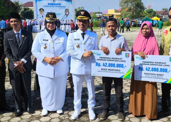 BPJS Ketenagakerjaan Pringsewu Serahkan Santunan JKM Untuk Ahli Waris Ketua RT -Tenaga Kontrak