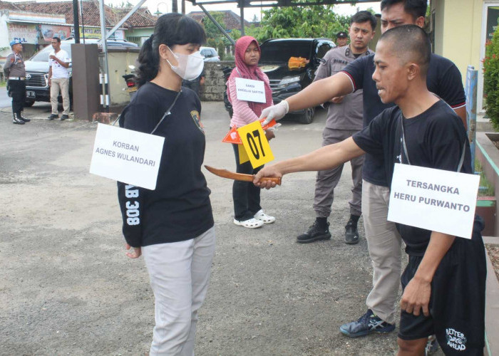 Polisi Rekonstruksi Pembunuhan Istri Siri di Pringsewu, 17 Adegan Ungkap Motif Penolakan Rujuk