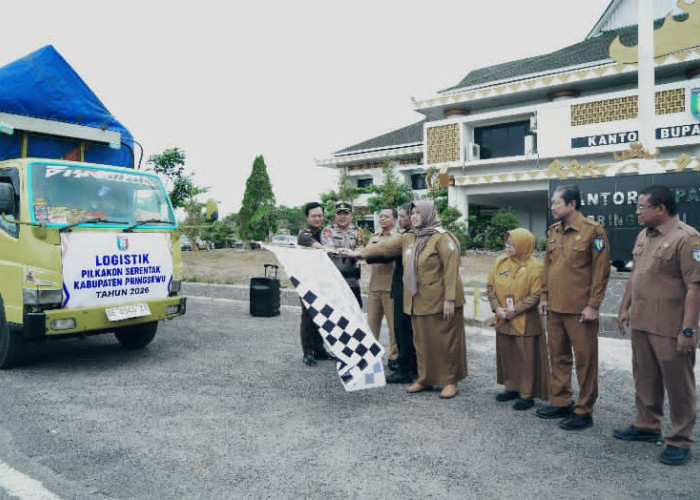 Bupati Riyanto Pamungkas Lepas Logistik Pilkakon Pringsewu, 140.854 Pemilih Masuk DPT