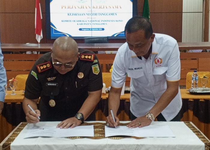 Kejari Tanggamus dan KONI Teken Kerja Sama, Perkuat Pendampingan Hukum Olahraga
