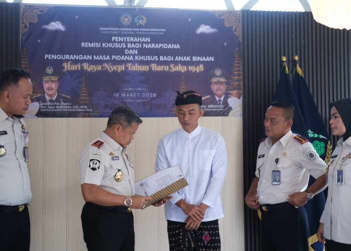 Lapas Narkotika Bandar Lampung Berikan Remisi Khusus Nyepi 2026 kepada Satu WBP