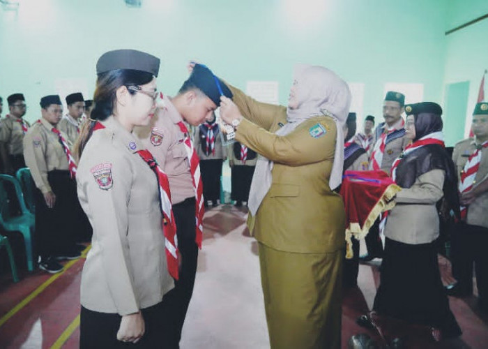 Umi Laila Buka Kursus Pembina Pramuka Mahir Tingkat Dasar XIX Kwaran Pringsewu 