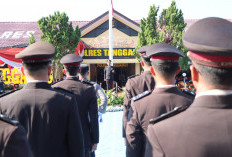 Polres Tanggamus Gelar Upacara Hari Bhayangkara Ke 80, Kapolres Sampaikan Amanat Presiden Prabowo