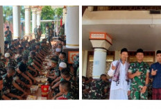 Pembina DKM Masjid Nurul Faidzin Jamu Ratusan Prajurit Yonif 945 dengan Hidangan Ketupat Lebaran