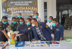Kejari Pringsewu Musnahkan Barang Bukti 72 Perkara, Sabu hingga Dua Senjata Api