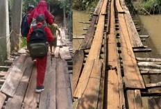 Jembatan Horor di Tanggamus Makan Korban, Siswa SD Nyaris Terjatuh ke Sungai Deras