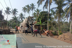 Jalan Penghubung Pekon Antar Kecamatan di Tanggamus Dibangun Rigid Beton 