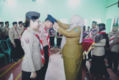 Umi Laila Buka Kursus Pembina Pramuka Mahir Tingkat Dasar XIX Kwaran Pringsewu 