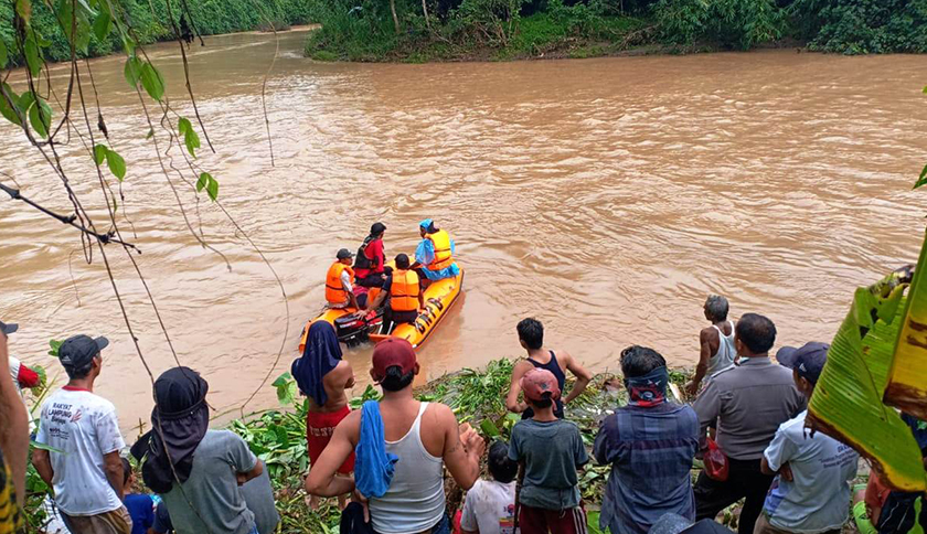 BPPD Lakukan Pencarian Korban Tenggelam di Way Sekampung