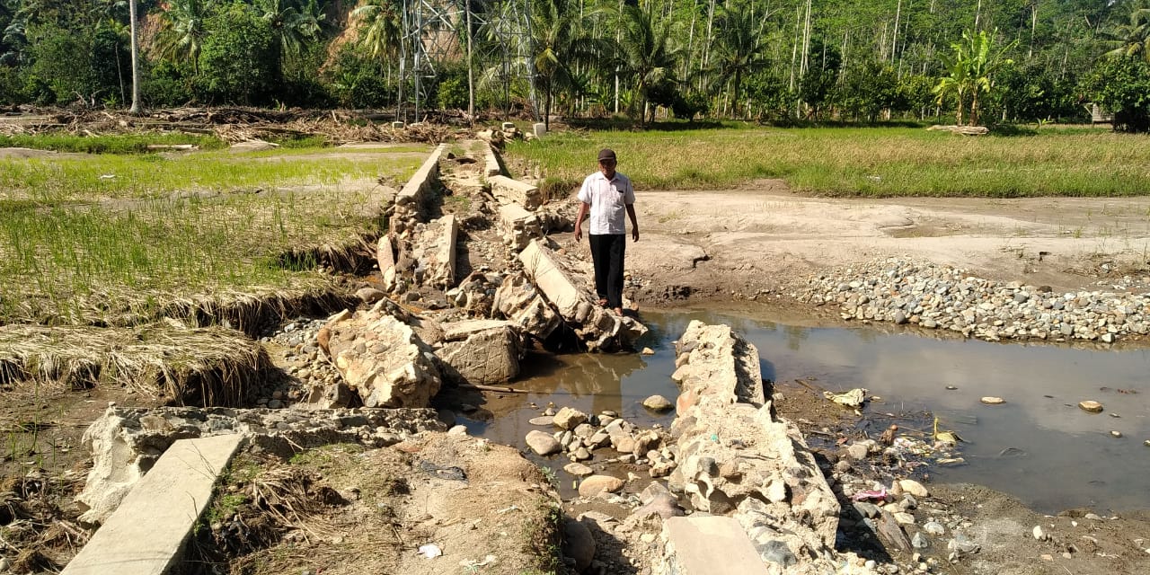 Puluhan Hektar Sawah di Tulungasahan Tertimbun Material Banjir