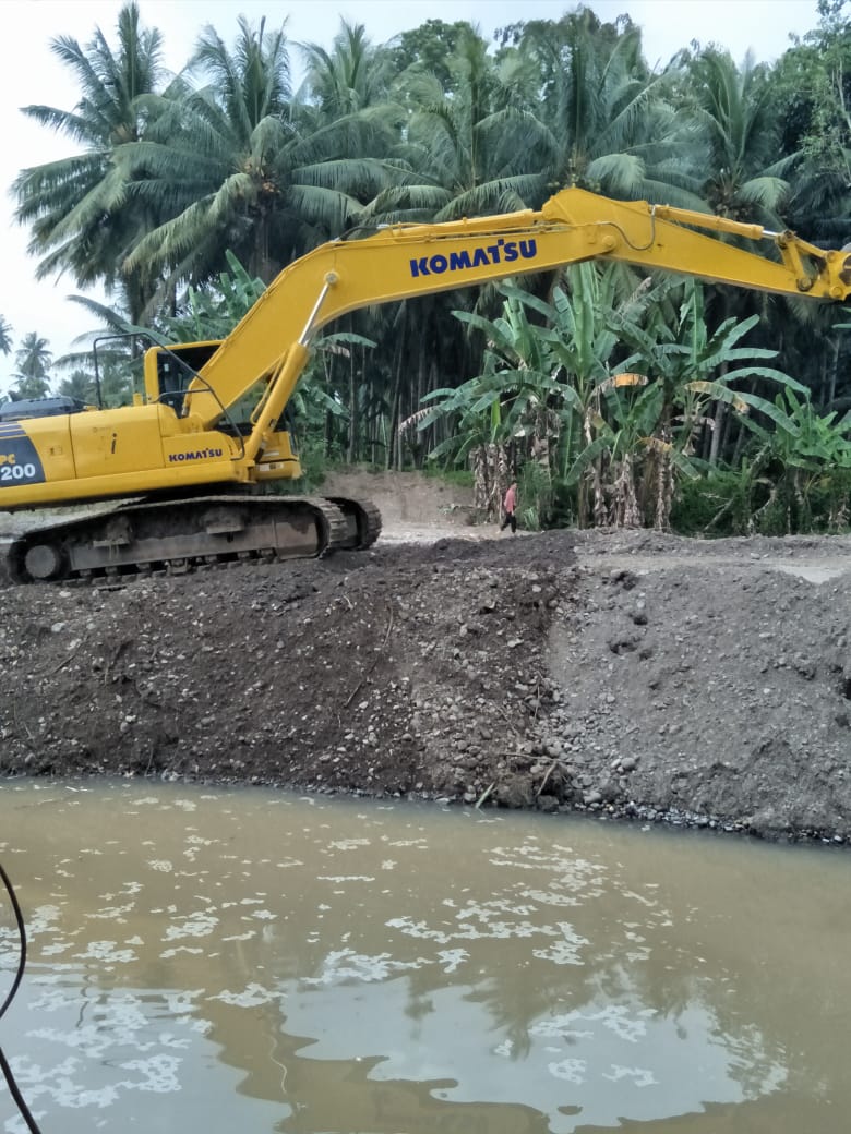 Tanggap Darurat, BPBD Bangun Tanggul Sungai Way Belu