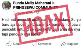 Berita Penculikan di Pringsewu 100 % Hoaks