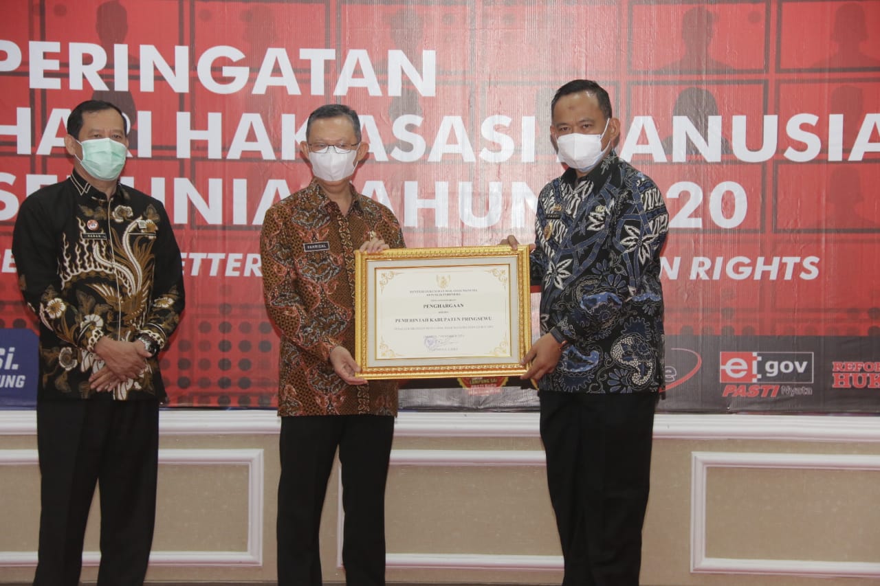 Pringsewu Sabet Titel Kabupaten Peduli HAM