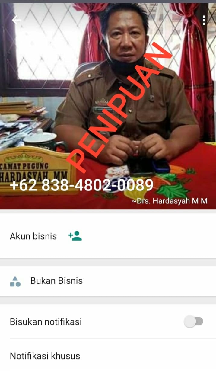 Waspada, Modus Penipuan Mengaku Camat Pugung