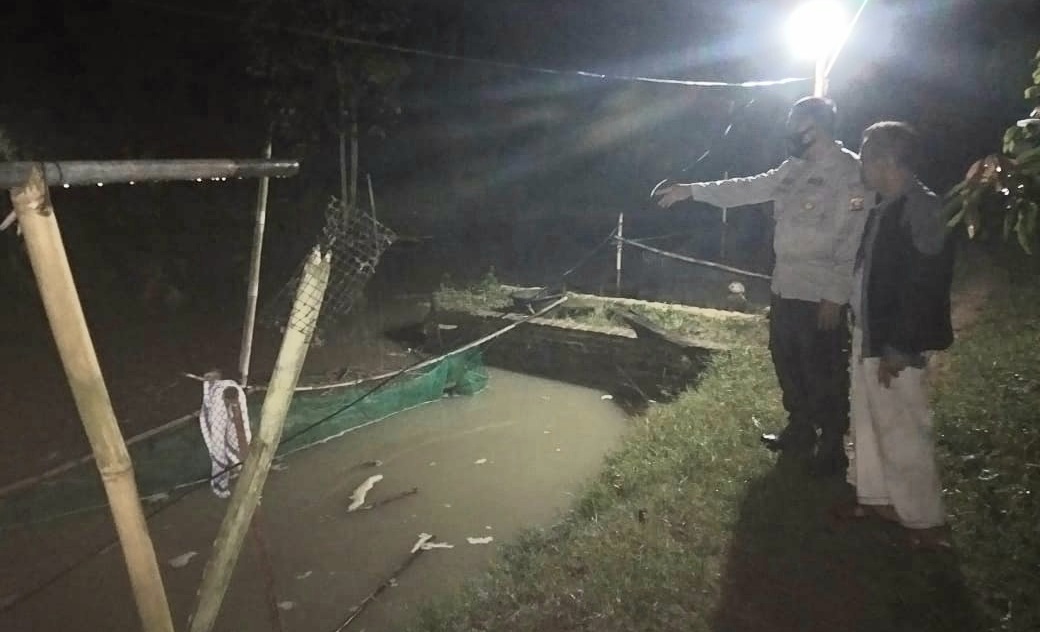 Dinding Irigasi Jebol, Sawah Siap Panen dan Kolam Terendam