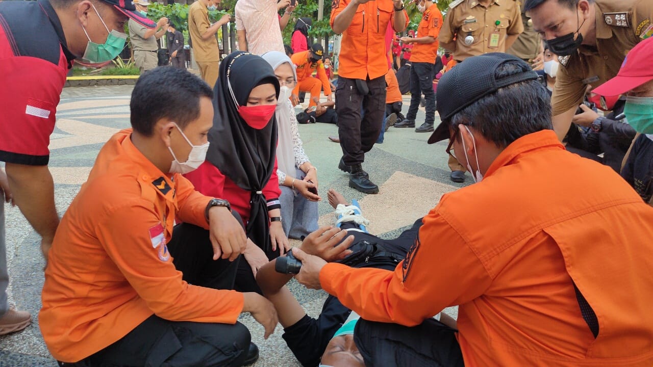 PDIP Tanggamus Gelar Simulasi Penanganan Bencana