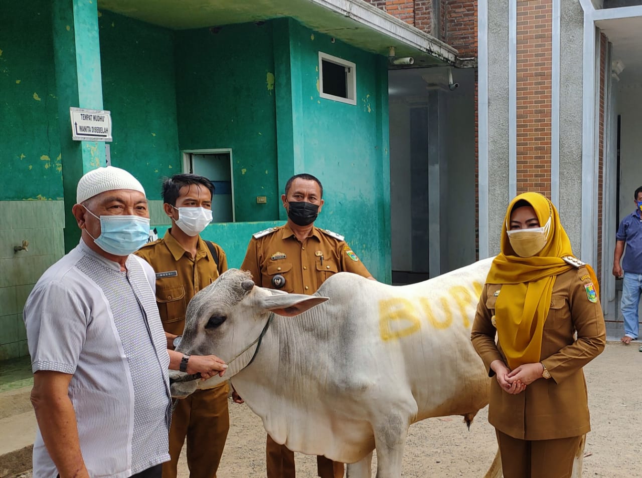 Bupati Serahkan Hewan Kurban Ke Masjid Nurul Jannah Pekon Negeri Ratu