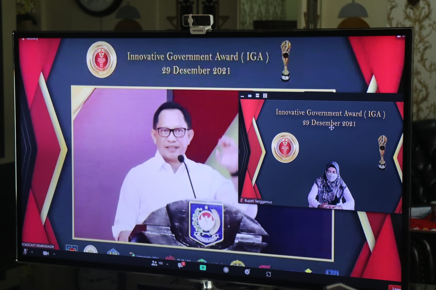 Pemkab Tanggamus Raih Penghargaan IGA 2021 Kategori Kabupaten Terinovatif