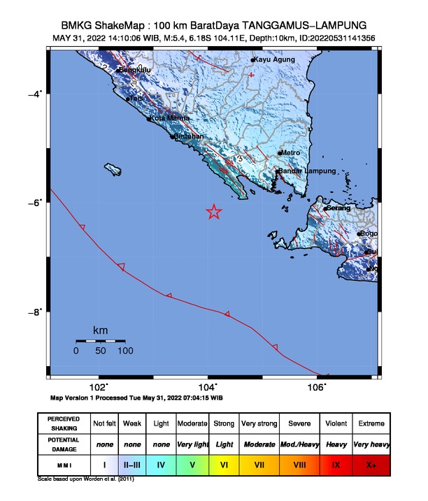 Gempa 5,4 MG Guncang Tanggamus, BMKG: Tak Berpotensi Tsunami