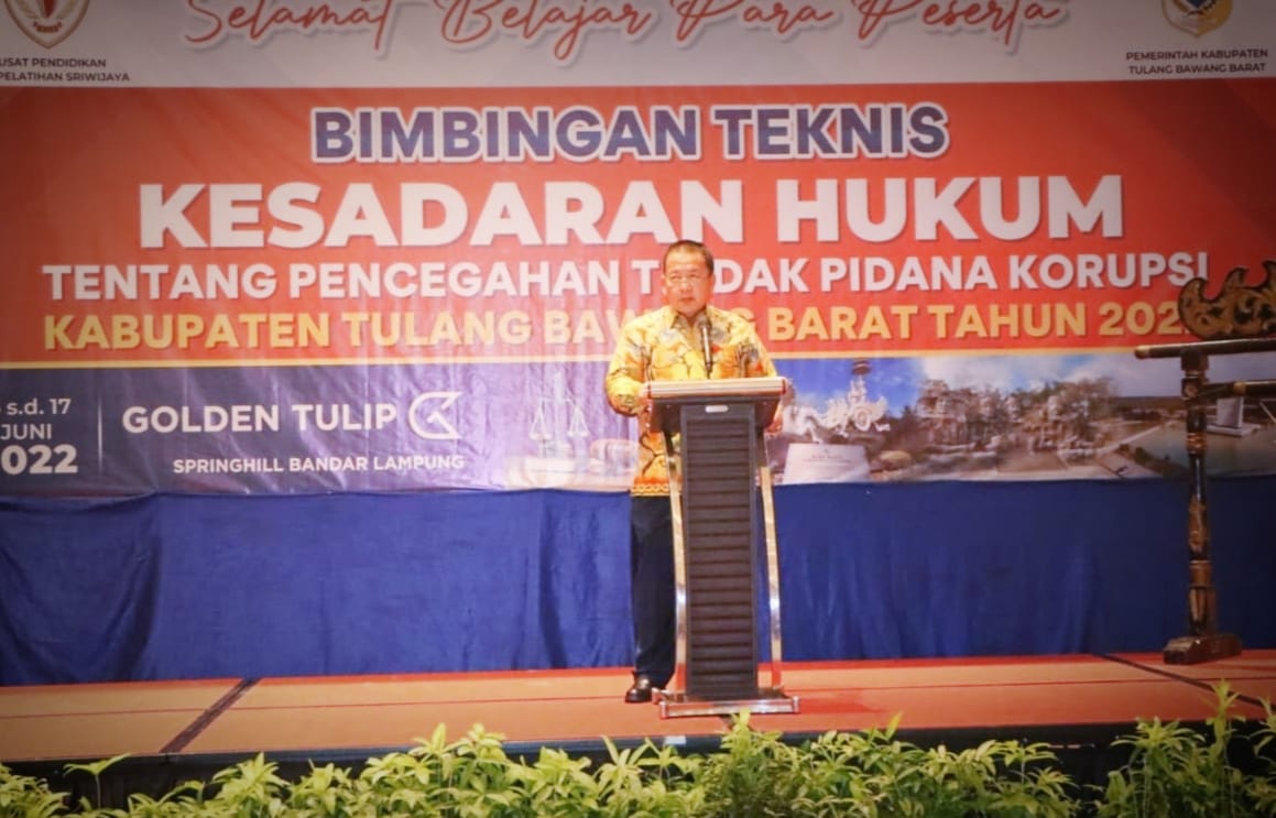 Gubernur Arinal Djunaidi Membuka Kegiatan Bimbingan Teknis Kesadaran Hukum Tentang Pencegahan Tindak Pidana Ko