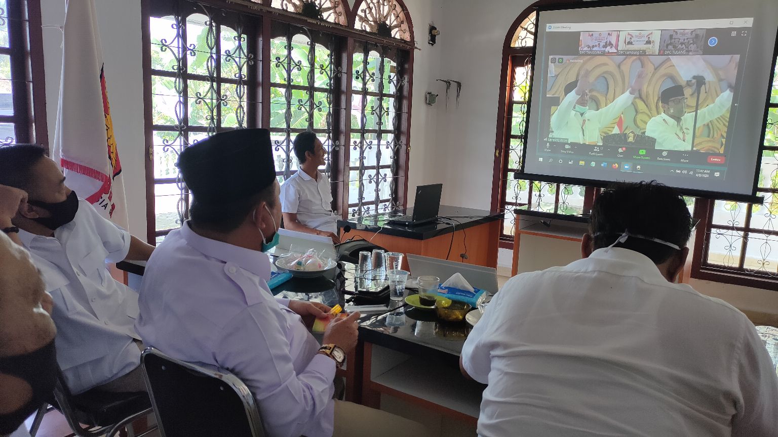 KLB Virtual,Gerindra Tanggamus Dukung Penuh Prabowo Kembali Jabat Ketum