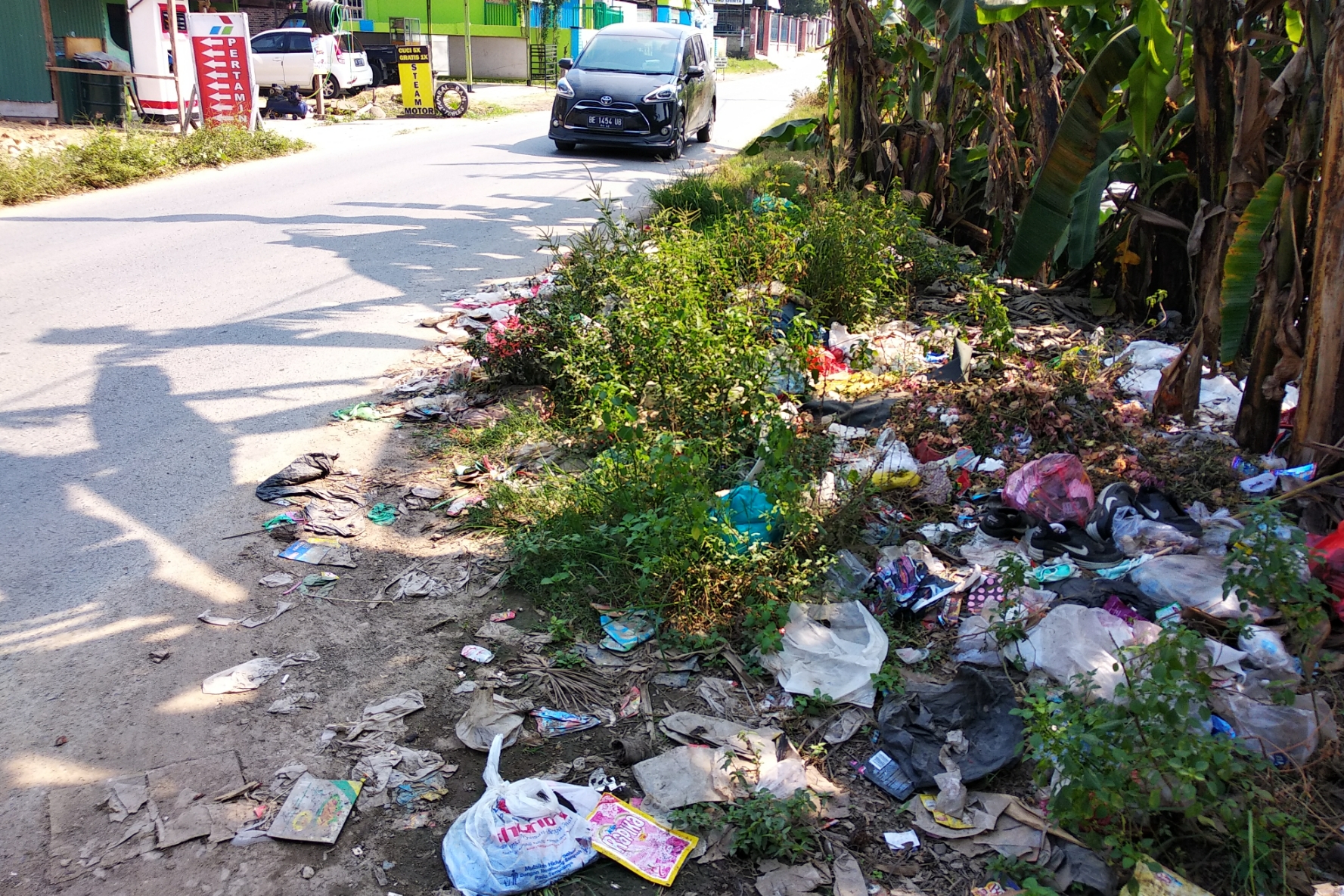 Pinggir Jalan Pringsewu, Banyak “Dihiasi” Tumpukan Sampah