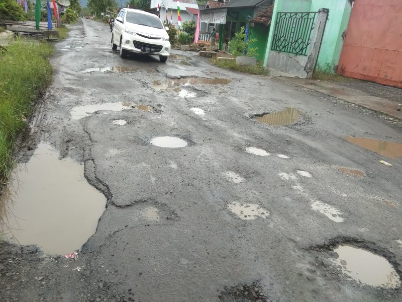 Hati-hati, Jalan Lintas Pekon di Wonosobo Banyak yang Berlubang