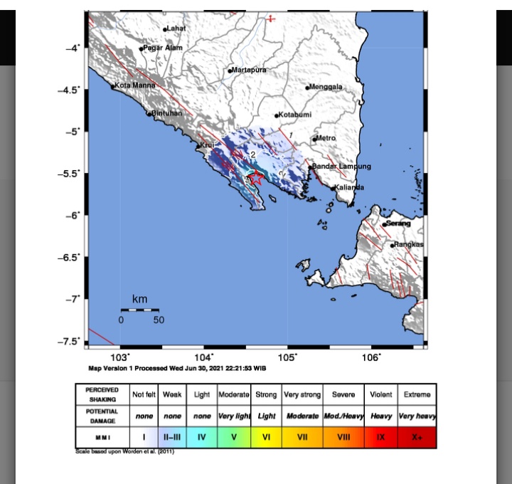 Gempa Dangkal Guncang Tanggamus