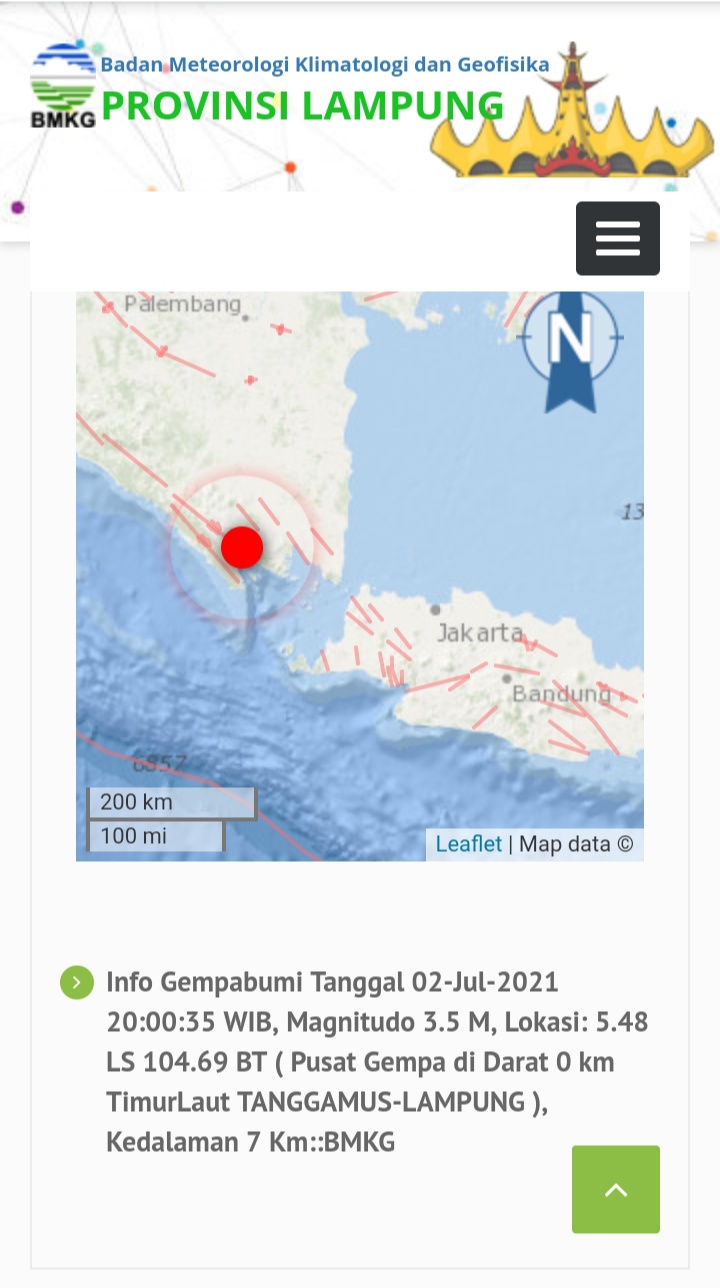 Hingga Jumat Malam, Gempa di Tanggamus masih Terus Terjadi