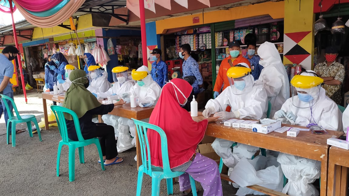 Rapid Test Massal Pasar Kotaagung, Lima Orang Reaktif