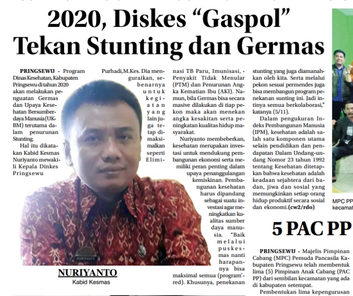 2020, Diskes “Gaspol” Tekan Stunting dan Germas